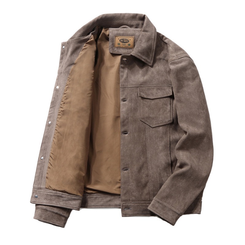 Spring Men's Thin Suede Jacket | ShopDecimals