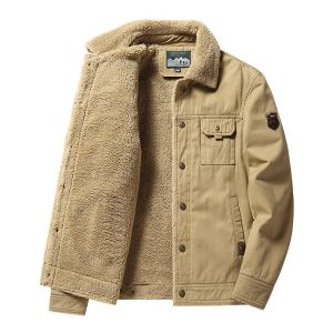 Fleece-lined Thickened Casual Fashion Polo Collar Men's Jacket | ShopDecimals