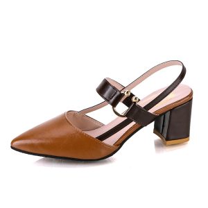 Spring And Summer Pointed Toe Thick Heel Toe Box Women's Sandals | ShopDecimals