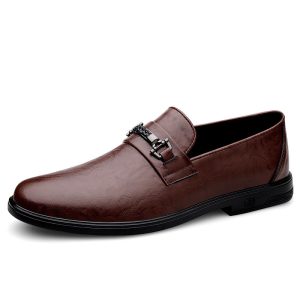Gentleman Formal Wear Low-top Slip-on Cowhide Shoes | ShopDecimals