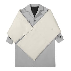Detachable Shawl Trench Coat Two-piece Men's Loose Casual Mid-length Coat | ShopDecimals