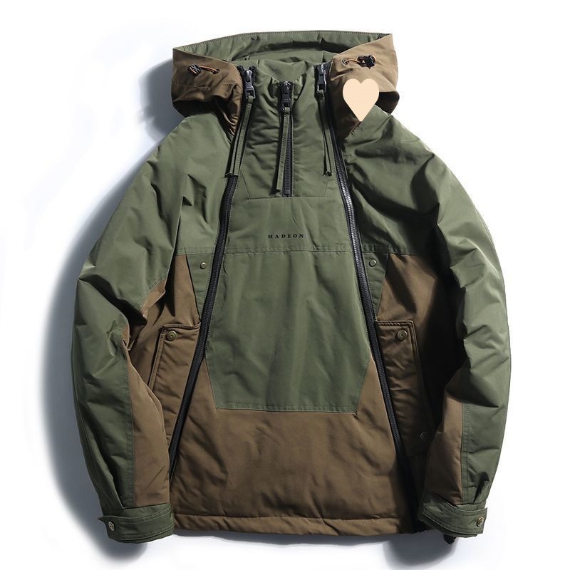 Double Zipper Design Trendy Casual Down Niche Warm Jacket | ShopDecimals