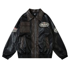 Loose PU Leather Jacket Men's Coat | ShopDecimals