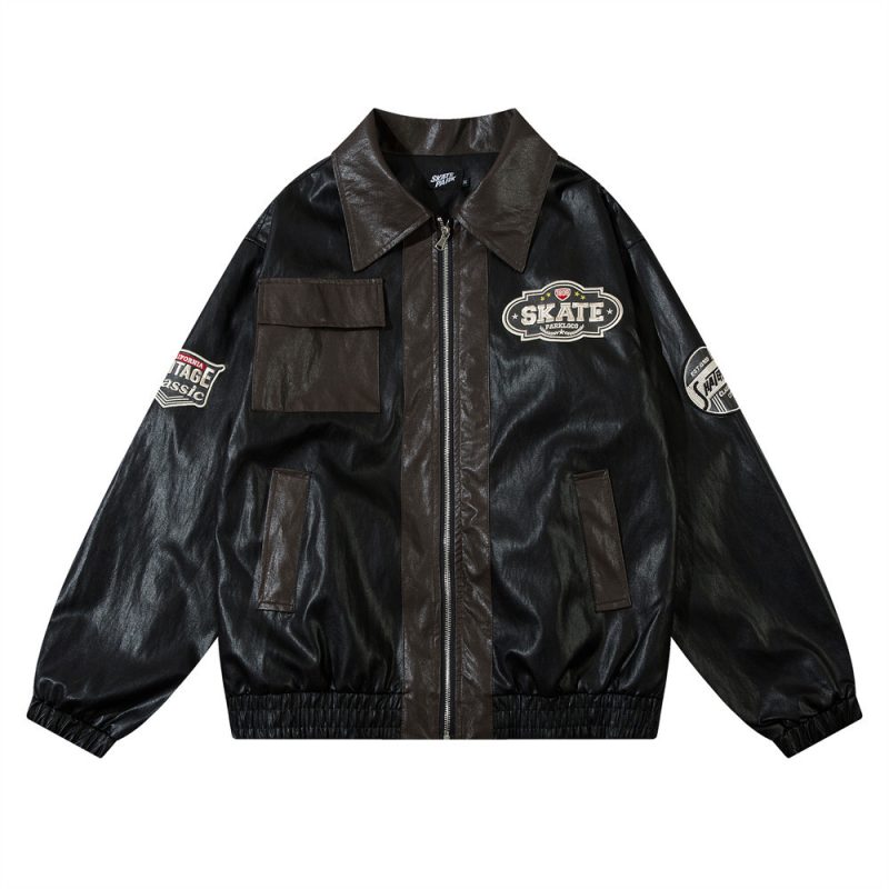 Loose PU Leather Jacket Men's Coat | ShopDecimals