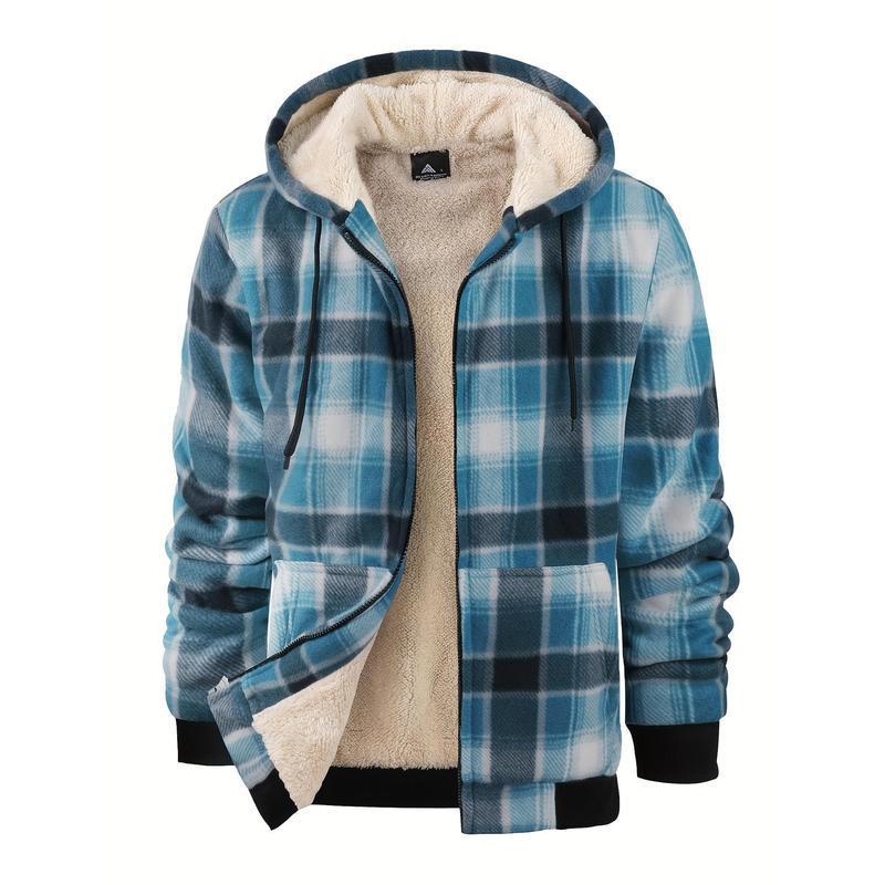 Men's Wool Plaid Hooded Jacket Outdoor Sportswear | ShopDecimals