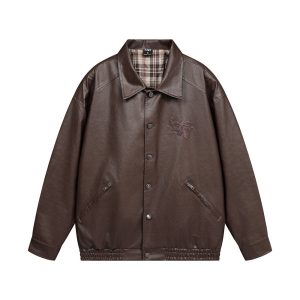 Men's Leather Coat Brand Zipper | ShopDecimals