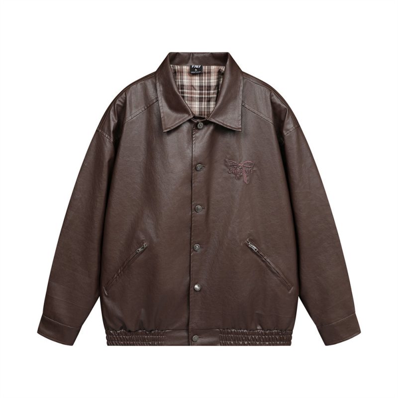 Men's Leather Coat Brand Zipper | ShopDecimals