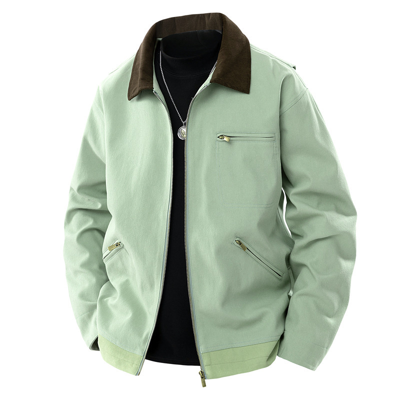 Spring And Autumn Contrast Color Lapels Workwear Jacket | ShopDecimals