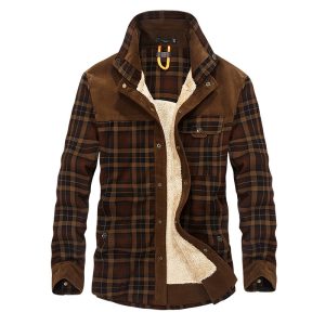 Winter Jacket Men Thicken Warm Fleece Jackets Coats Pure Cotton Plaid Jacket Military Clothes | ShopDecimals