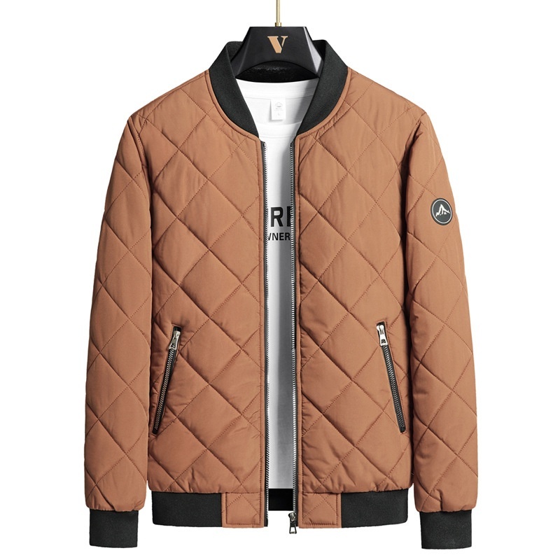 Plus Size Winter Down Cotton Jacket Casual Men's Fleece-lined Thickening Stand Collar | ShopDecimals