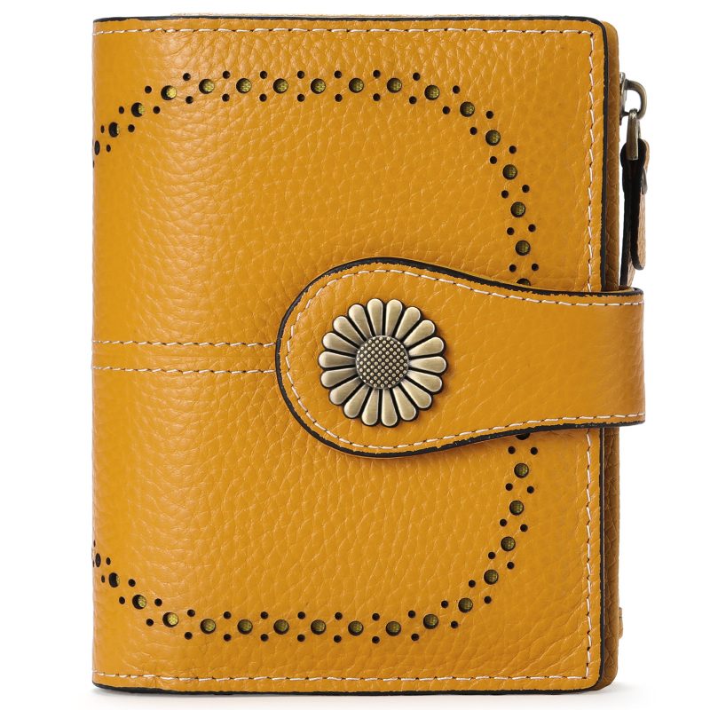 Fashion Women's Short Oil Wax Leather Coin Purse | ShopDecimals