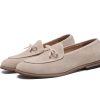 Genuine Leather Suede Slip-on Loafers | ShopDecimals - Beige, 38