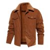 Men's Corduroy Jacket Winter Sherpa Lined Warm Thick Trucker Cargo Coat With 5 Pockets | ShopDecimals