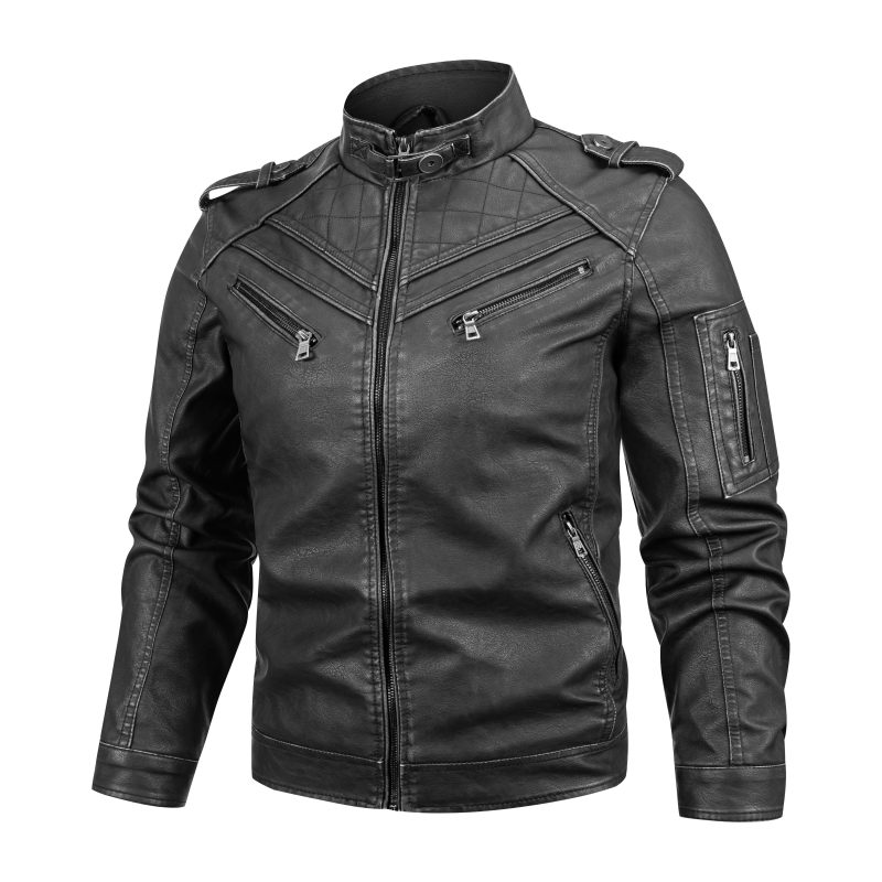 Men's Black Pu Leather Biker Jacket Vintage Real Motorcycle Jackets for Men | ShopDecimals