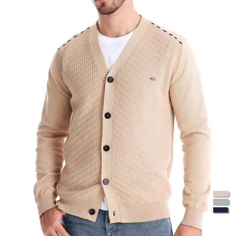 Men's V-neck European And American Coat Cardigan Slim Fit Sweater | ShopDecimals