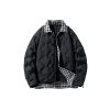 Two-piece Plaid Lapel Baseball Collar Shirt Down Jacket | ShopDecimals