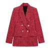 Women's New Loose Texture Double-breasted Suit Jacket | ShopDecimals