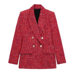 Women's New Loose Texture Double-breasted Suit Jacket | ShopDecimals