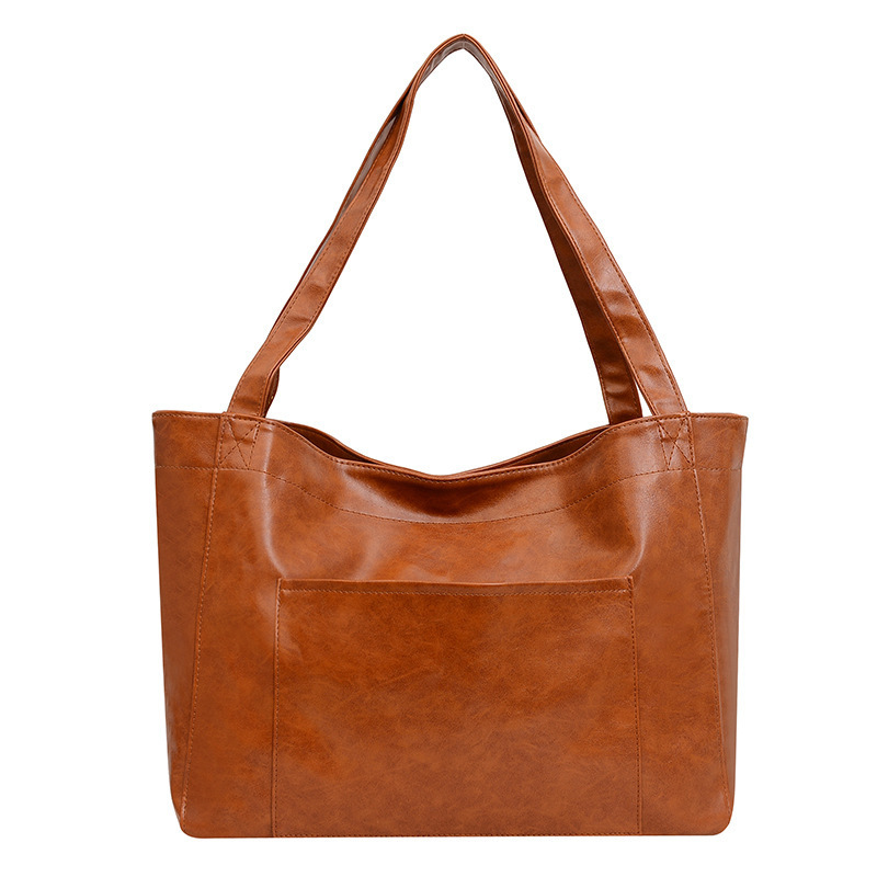 Soft Leather Retro Oil Waxed Leather Large Capacity Shoulder Bag | ShopDecimals