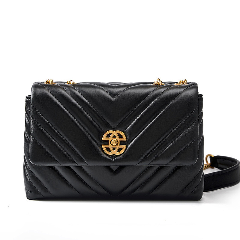 Women's Cowhide Diamond Chain Square Shoulder Messenger Bag | ShopDecimals