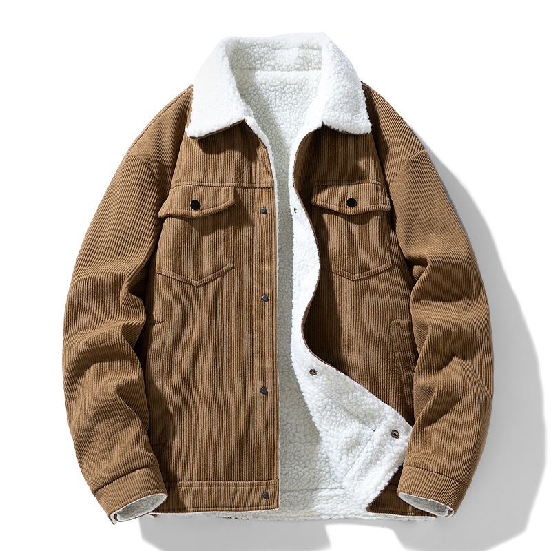 Retro Fashion Brand Fleece-lined Warm Lapel Cotton-padded Coat | ShopDecimals