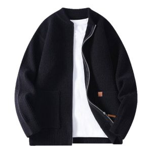 Men's Sweater Cardigan Striped Jacket Coat | ShopDecimals