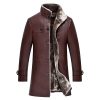Men's Mid-length Stand Collar Sheepskin Thickened Fur Overcoat Coat | ShopDecimals
