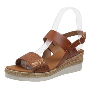 Spring And Summer New Wedge Round Toe Wide Strap Sandals For Women | ShopDecimals
