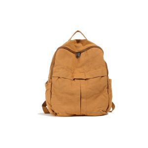 Washed Canvas Backpack Women's Large Capacity Retro Trendy College Student | ShopDecimals