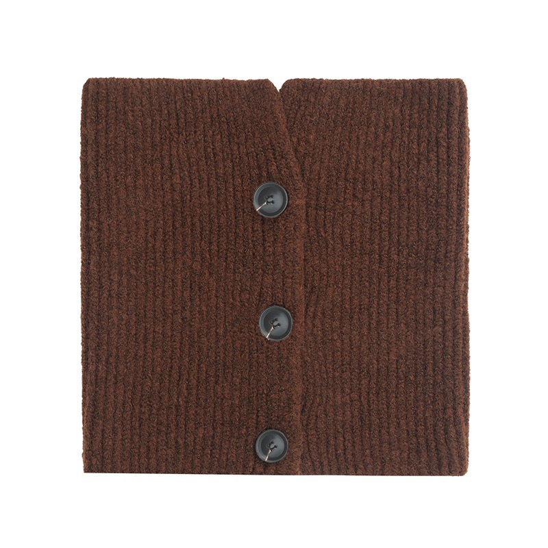 European And American Autumn and Winter Button Clip Flower Wool Knitted Scarf | ShopDecimals
