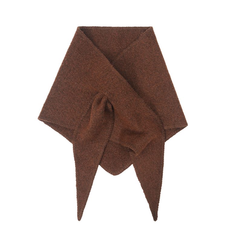 Autumn And Winter Clip Flower Wool Knitted Triangular Binder Shawl Scarf | ShopDecimals