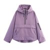 Women's Long Sleeve Zip Hooded Jacket With Pockets - Casual Sporty Windbreaker | ShopDecimals