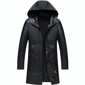 One-piece Black Hooded Winter Plus Cashmere Season Straight Hem Without Collar | ShopDecimals