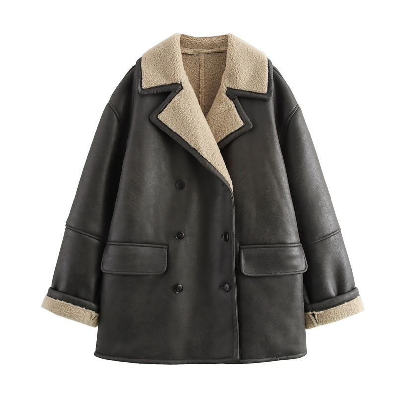 Women's Fashion Temperament Commute Lapel Double-sided Overcoat Jacket | ShopDecimals