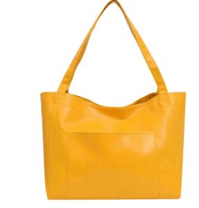 Large Capacity Oil Wax Tote Bags for Women Shoulder Bag | ShopDecimals