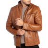 Men's Polyester Stand Collar Punk Motorcycle Leather Jacket | ShopDecimals
