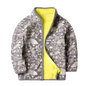 Printed plus fleece polar fleece jacket cardigan | ShopDecimals