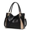four seasons new European and American style new trend metal hit color large capacity handbag