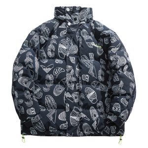 Winter Fashion Brand Printed Stand-Collar Cotton Men's National Trend | ShopDecimals