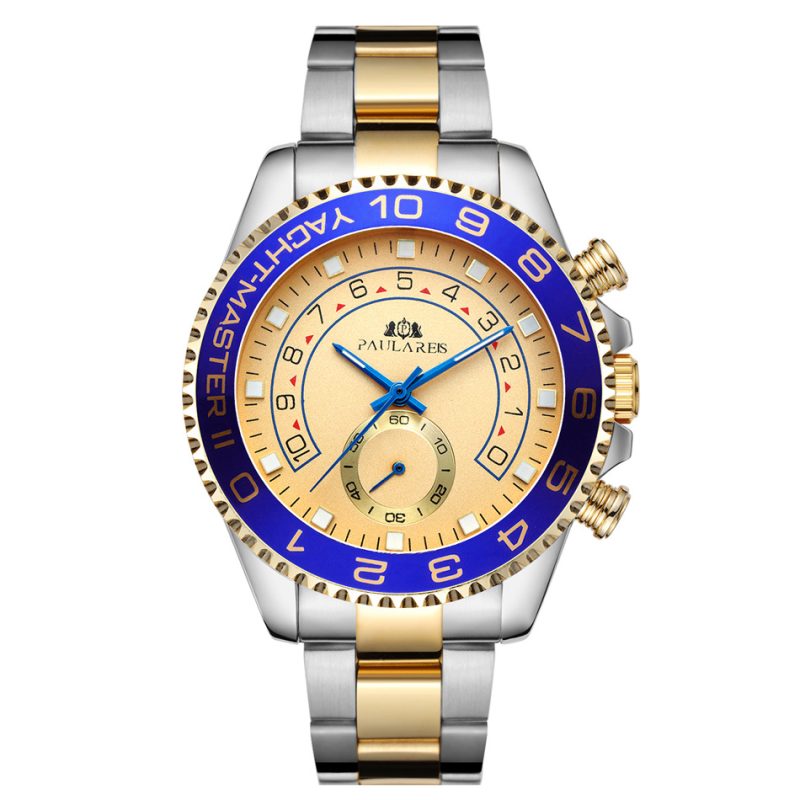 Automatic Mechanical Luminous Room Gold Steel Belt Men's Watch | ShopDecimals