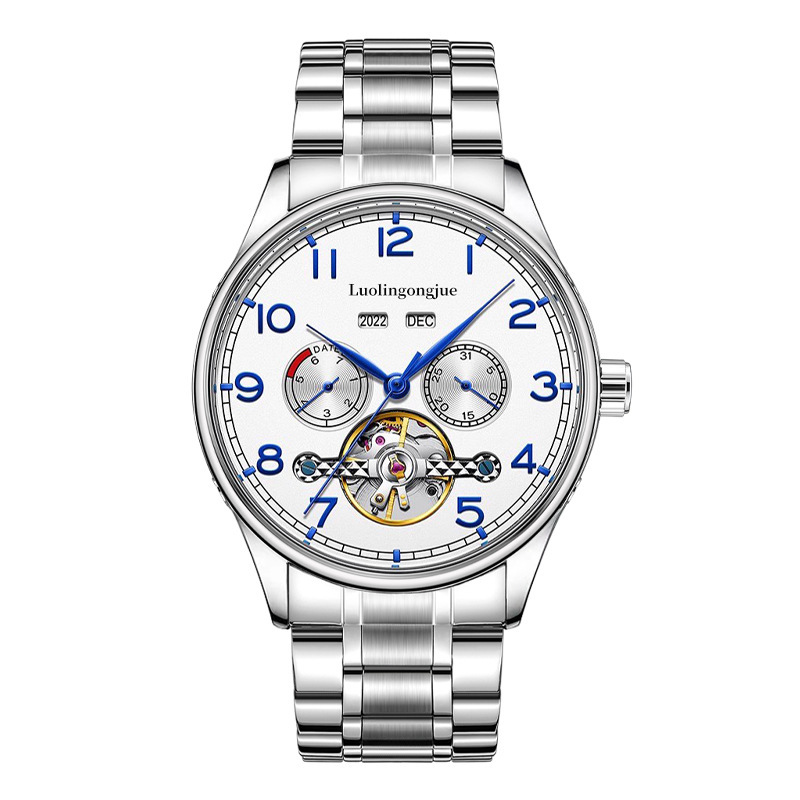 Business Hollow Men's Stainless Steel Mechanical Watch | ShopDecimals