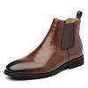 British Retro Chelsea Men's Fleece-lined Leather Boots | ShopDecimals