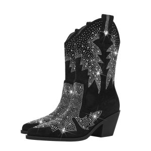 Shiny Rhinestone Booties Ankle Women | ShopDecimals