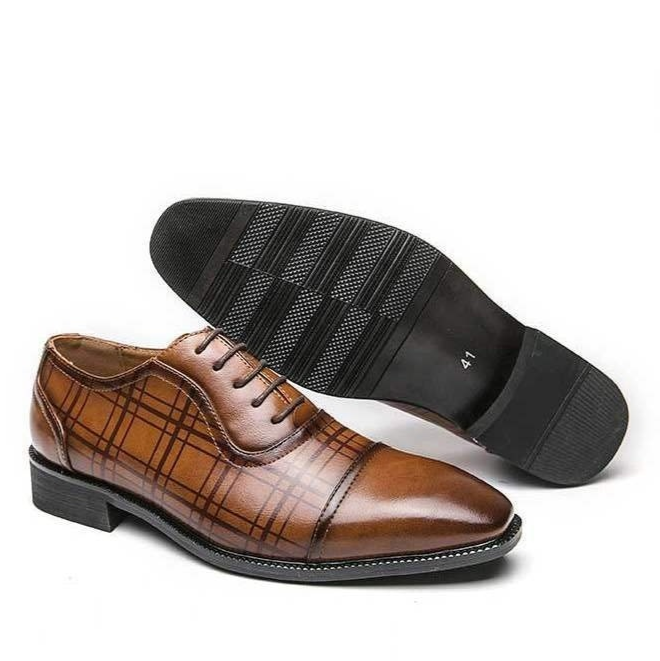 Square Toe Men's Breathable Business British Style Niche Leather Shoes
