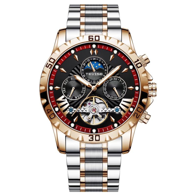 Fashion Business Men's Waterproof Tourbillon Steel Belt Mechanical Watch | ShopDecimals