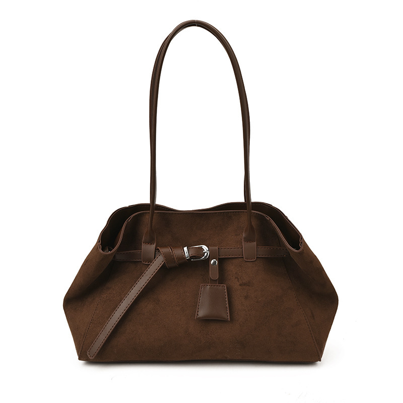 Retro Frosted Suede Tote Bag for Women Large Capacity Shoulder Bag | ShopDecimals