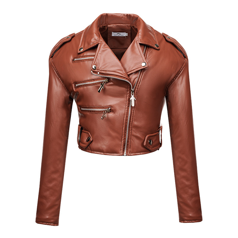 Women's Leather Top Slim Fit Short Cotton High Waist | ShopDecimals
