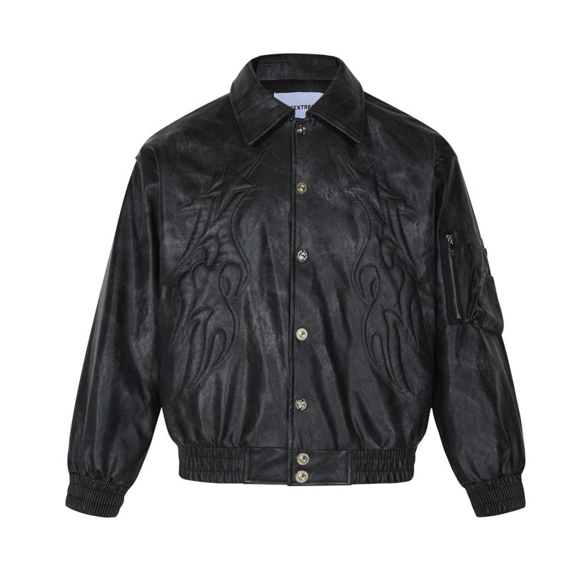 Retro Street Washed Old PU Leather Jacket Men And Women | ShopDecimals