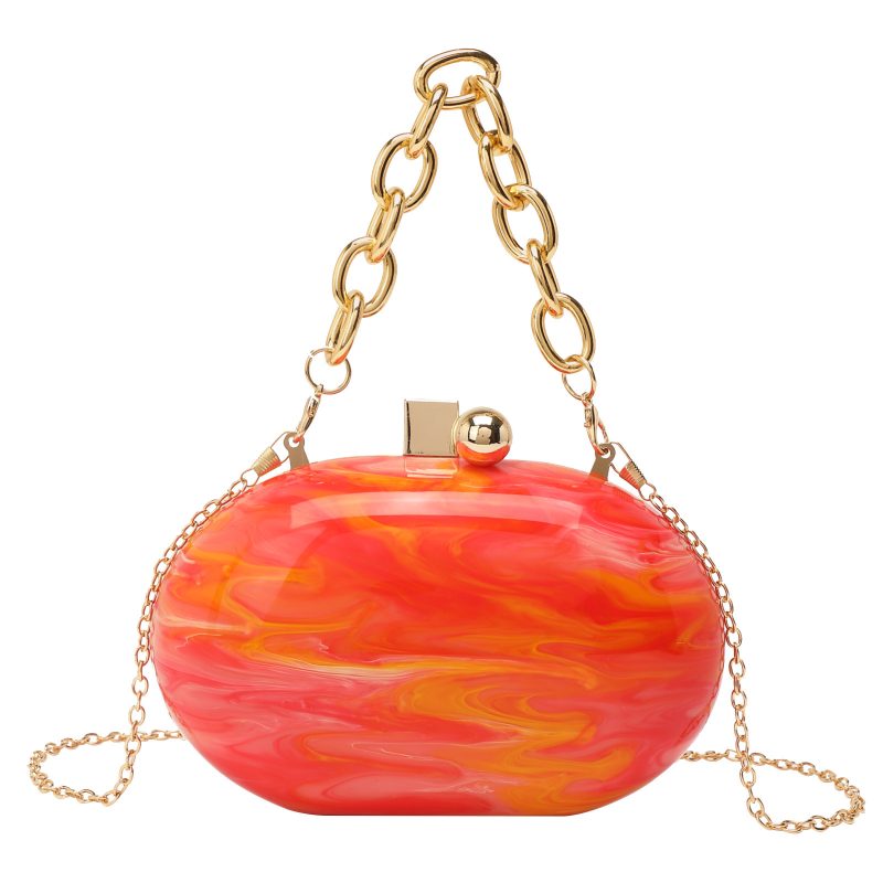 Oval Acrylic Chain Crossbody Shoulder Handbag | ShopDecimals