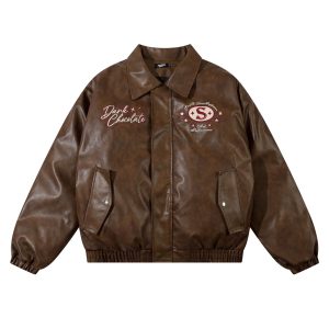 Letter Embroidered Stand Collar Men's Baseball Thermal Cotton-padded Coat | ShopDecimals